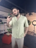 Zeytin Yeşili Oversize Pamuk Gömlek Porto14